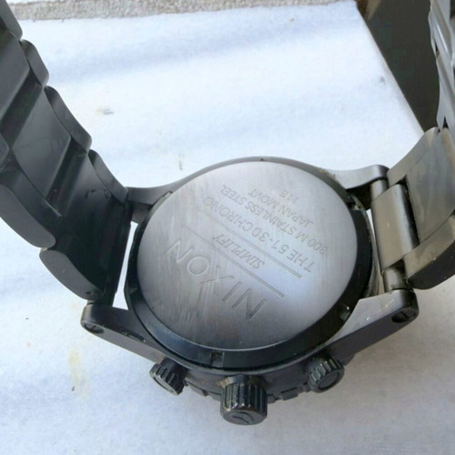 Nixon 51-30 Chrono Matte Black Surplus wristwatch used, men's