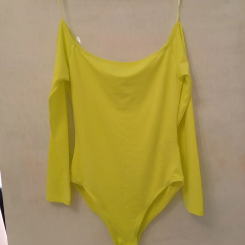Jennyfer Neon Lime Long Sleeve Bodysuit Size S like new
