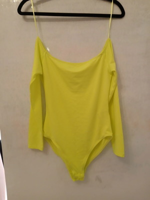 Jennyfer Neon Lime Long Sleeve Bodysuit Size S like new