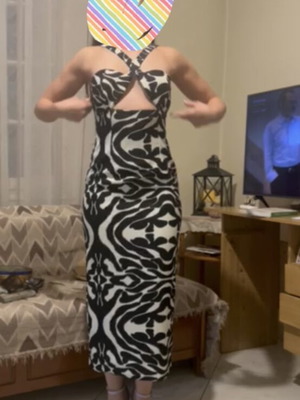 Trilogy dress black and white zebra print like new