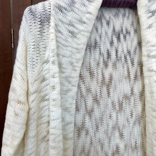 White knitted cardigan like new, size L