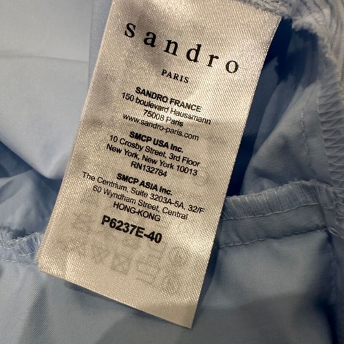Sandro Paris jumpsuit cotton like new, size 40, white and blue
