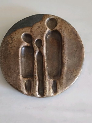 Ceramic ashtray used, handmade Raku technique