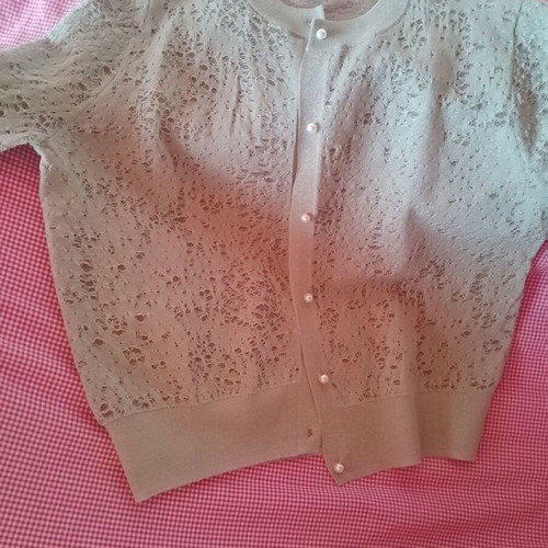 Zara cardigan like new, knitted gray-green with pearl buttons, size L