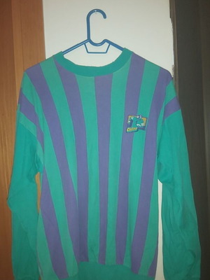 Calida vintage striped sweatshirt green and purple size M