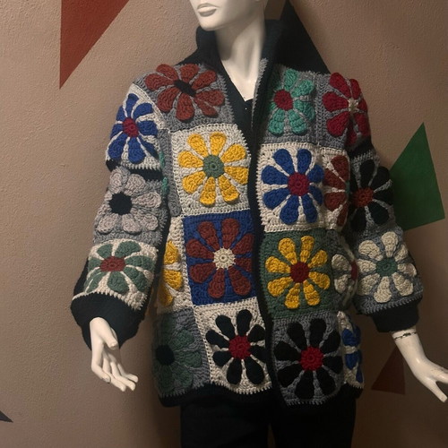 Handmade knitted jacket new, multicolor
