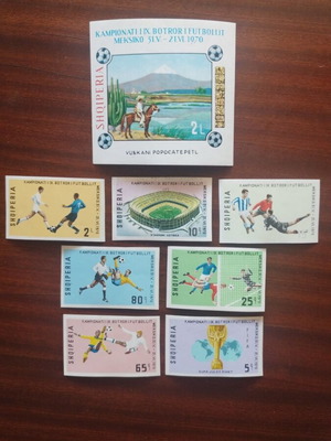 Albania Football World Cup 1970 Stamp Set new, 8 pieces