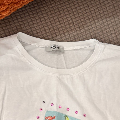 Children's summer pajamas set 16 like new, pink/white