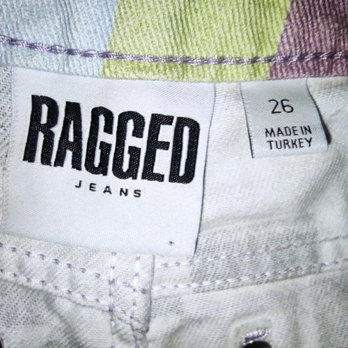 Motherboard Checkered Pixel Print Jeans Ragged Priest like new, multicolor