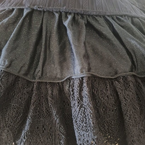 Long skirt Lucifair black like new, elastic waist, layered design