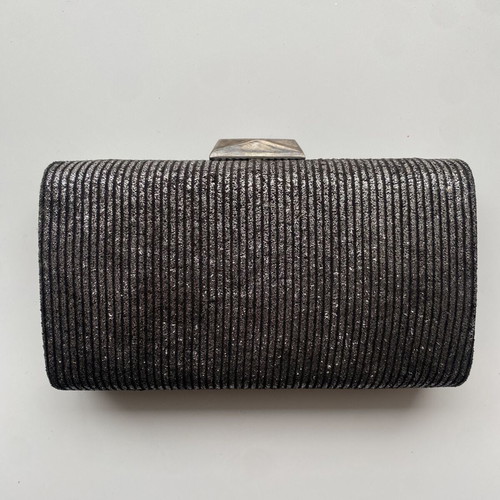 Lynne women's evening clutch bag black metallic like new