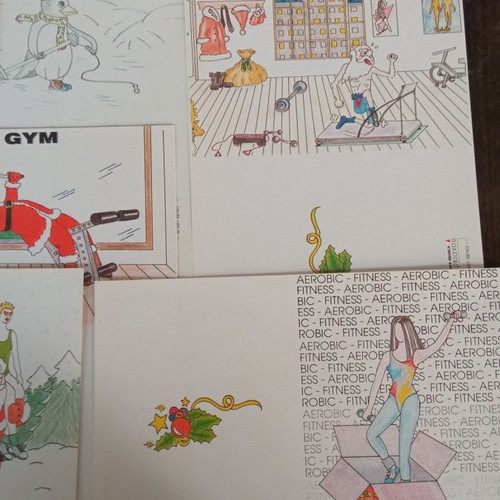 Advertising Christmas cards new, pack of 8, GYMNASTIKA