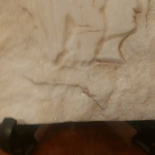 Handmade tabletop decoration from natural white marble like new