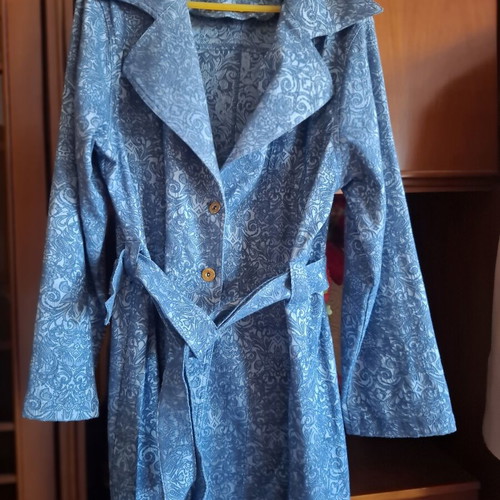 A.L.E. coat satin cotton turquoise and silver like new, spring style
