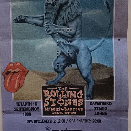 Rolling Stones concert ticket Bridges to Babylon Tour 1998, like new