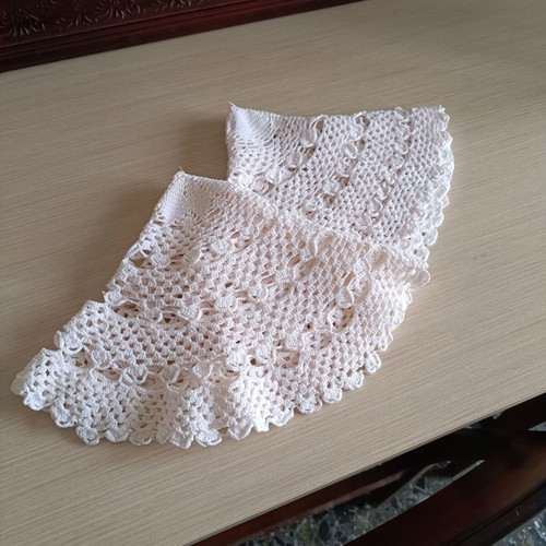 Handmade crocheted doilies used, set of 2, 40 cm
