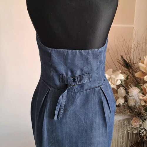 Daniele Alessandrini denim tunic-vest like new, blue with crystal hearts