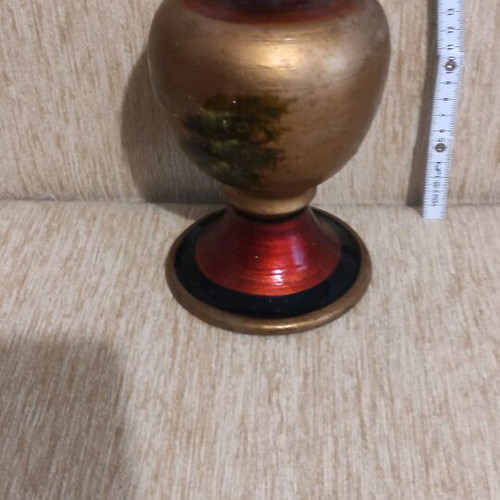 Ceramic lamp used with broken glass chimney decorative