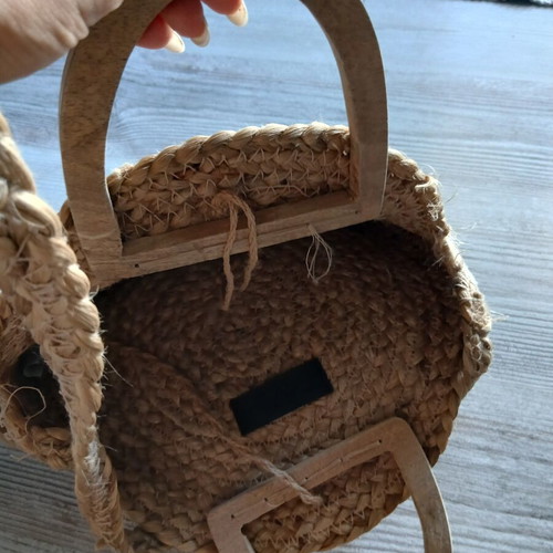 Zara straw crossbody bag like new, beige