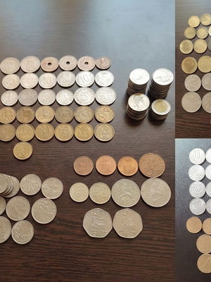 Collection of 276 used coins from 8 countries