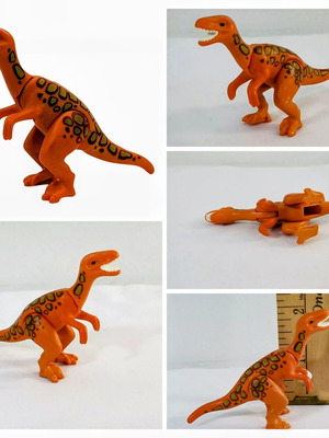 Playmobil orange small Velociraptor dinosaur like new