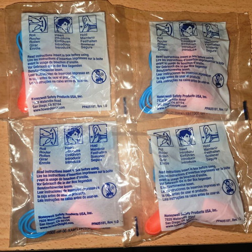 Honeywell polyurethane foam earplugs with cord new