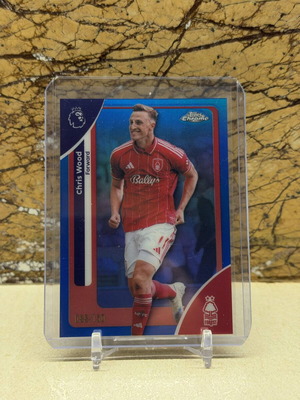 Topps Chrome Premier League κάρτα Chris Wood True Blue Refractor /150 #158