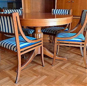 Σετ τραπεζαρία εποχής: Στρογγυλό τραπέζι και καρέκλες