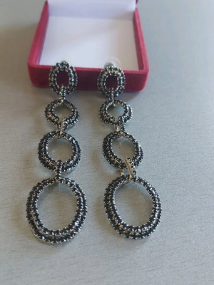 Evening earrings like new, black and silver