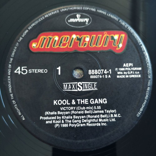 Kool & The Gang Victory 12" Vinyl Maxi Single used, electronic