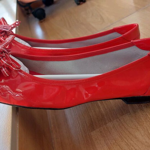 Nak ballerina shoes red patent leather like new, size 40