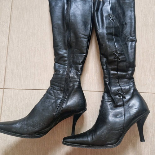 J.Bournazos leather boots like new, black, size 37