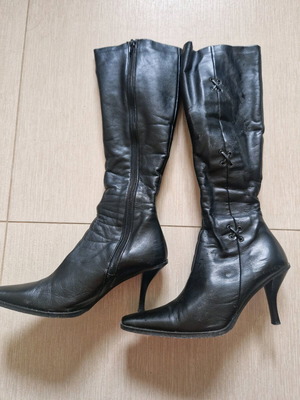J.Bournazos leather boots like new, black, size 37