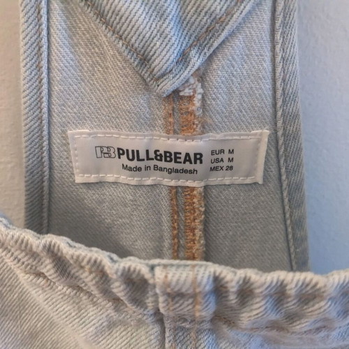 Pull & Bear denim jumpsuit, grey and blue, size M