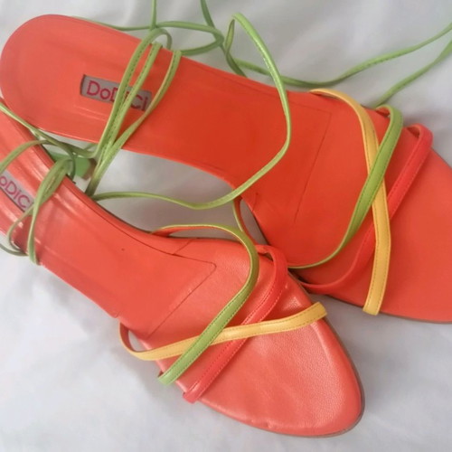 Dodici leather sandals used, size 38, multicolor