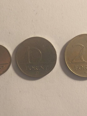 Hungarian Forint coins used, set of 2, 10 & 20 Forint 1995-1996