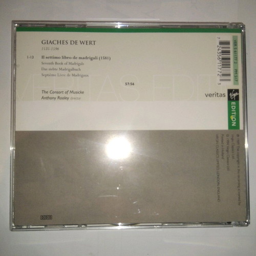 Giaches De Wert Il Settimo Libro De Madrigali CD used, classical