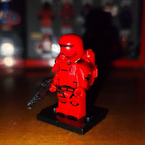 Sith Flame Trooper minifigure with base and blaster