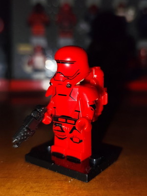 Sith Flame Trooper minifigure with base and blaster