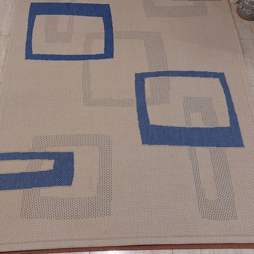 Summer rug new, beige blue, 1.60x2.30