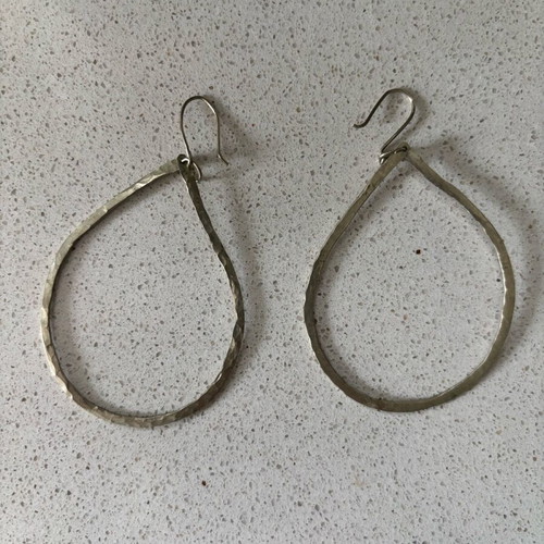 Large teardrop silver earrings like new