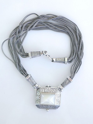 925 Silver Necklace like new with natural stone
