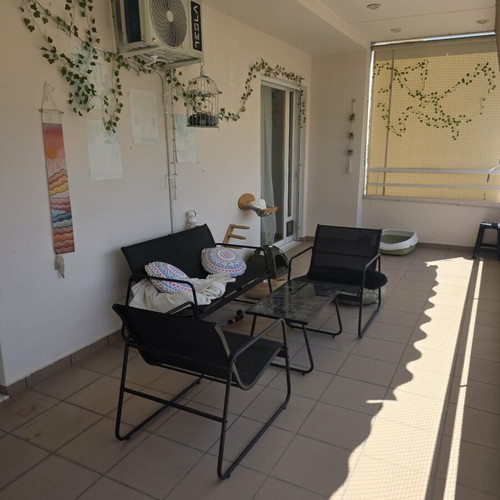 Envy metal balcony garden sofa set 4pcs like new with textilene