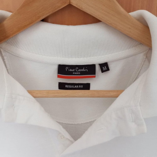 Pierre Cardin short-sleeve polo shirt new, size M, white
