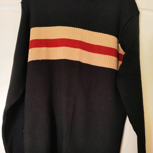 Men's turtleneck sweater used, black and beige