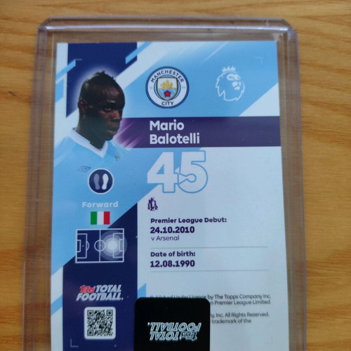 Topps Total Football Mario Balotelli Iconic Celebration card like new