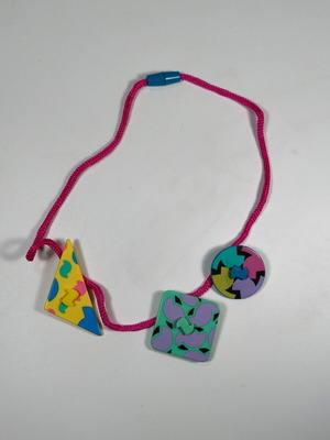 Hasbro FAZZ vintage κολιέ 1987 Memphis style μεταχειρισμένο, πολύχρωμο