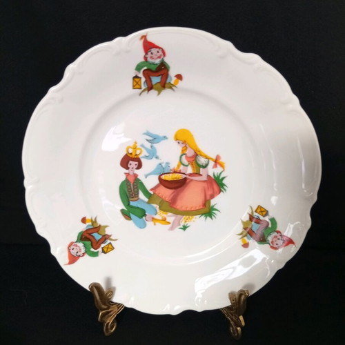 Vintage Hutschenreuter Germany Sylvia children's dinner set, 2 pieces