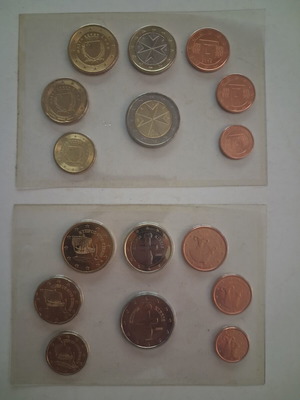 Malta and Cyprus 2008 Euro Set Uncirculated Coins
