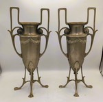 Ζεύγος Αμφορέων Art Nouveau Argentor Werke Vienna σαν καινούργιο (c. 1905)